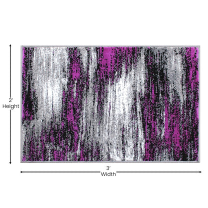 Flash Furniture Rylan 2X3 Abstract Area Rug, Purple