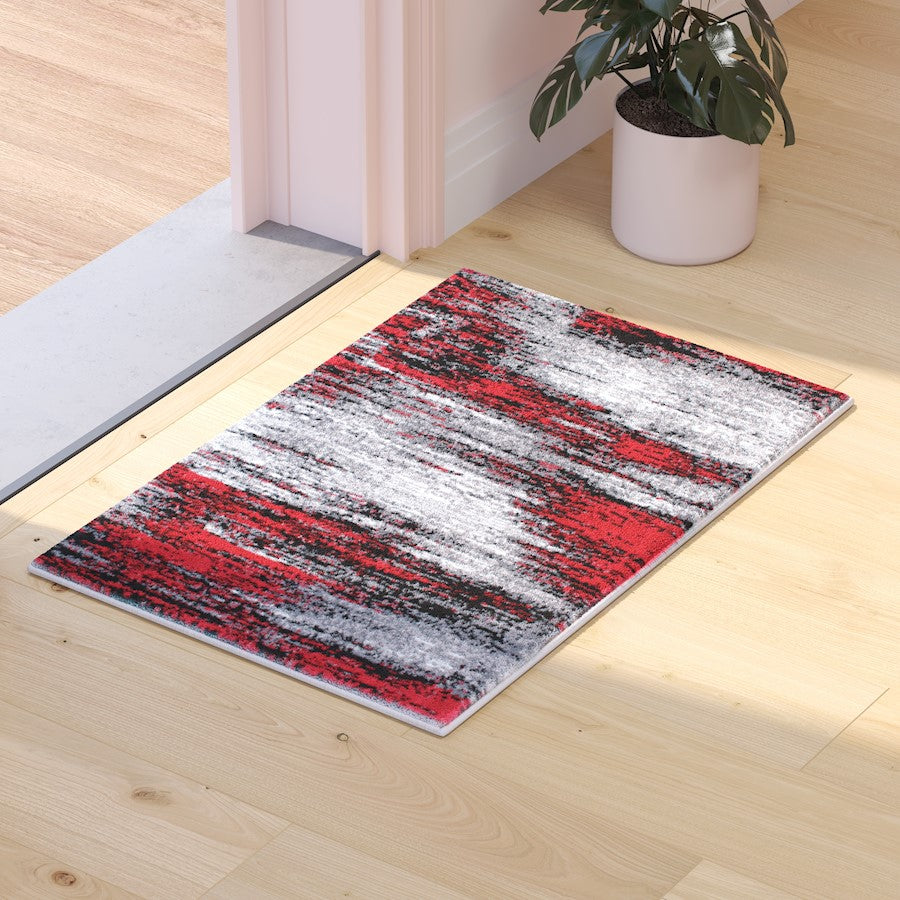 Flash Furniture Rylan 2X3 Abstract Area Rug, Red