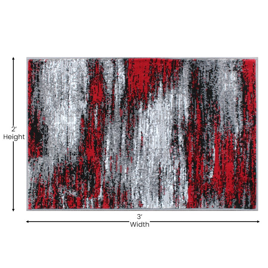Flash Furniture Rylan 2X3 Abstract Area Rug, Red