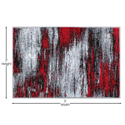Flash Furniture Rylan 2X3 Abstract Area Rug, Red