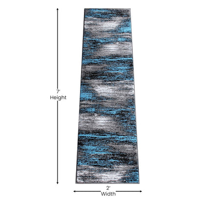 Flash Furniture Rylan 2X7 Abstract Area Rug, Blue