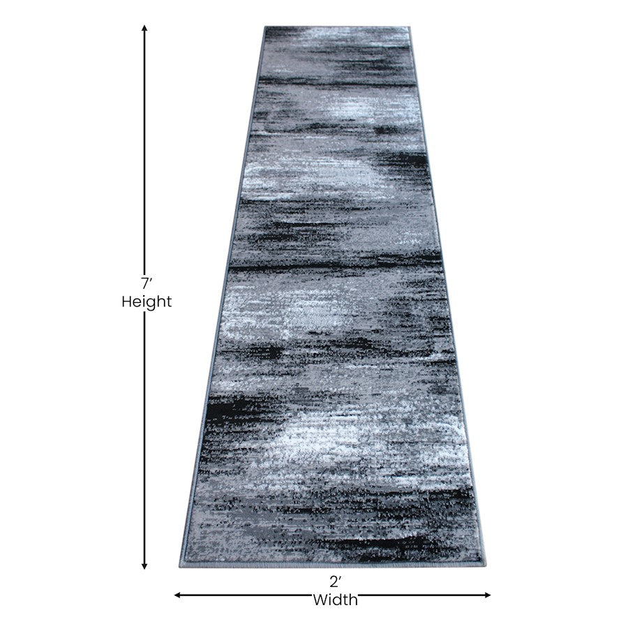 Flash Furniture Rylan 2X7 Abstract Area Rug, Grey