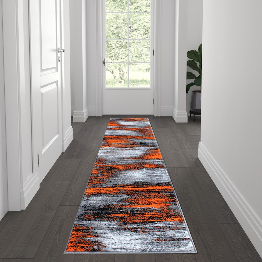 Flash Furniture Rylan 2X7 Abstract Area Rug, Orange