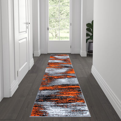 Flash Furniture Rylan 2X7 Abstract Area Rug, Orange