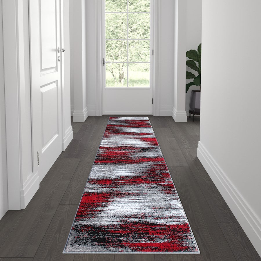Flash Furniture Rylan 2X7 Abstract Area Rug, Red