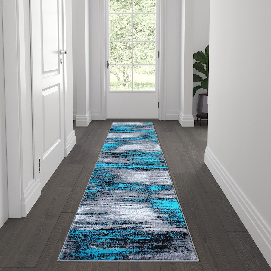Flash Furniture Rylan 2X7 Abstract Rug, Turquoise