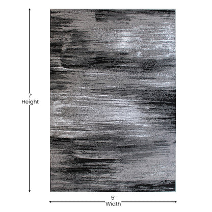 Flash Furniture Rylan 5X7 Abstract Area Rug, Grey