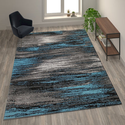 Flash Furniture Rylan 8X10 Abstract Area Rug, Blue