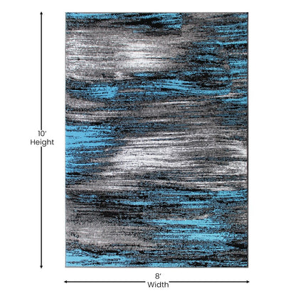 Flash Furniture Rylan 8X10 Abstract Area Rug, Blue