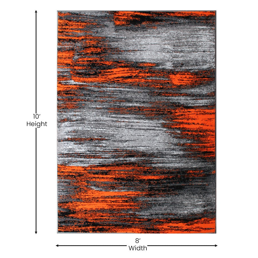 Flash Furniture Rylan 8X10 Abstract Area Rug, Orange