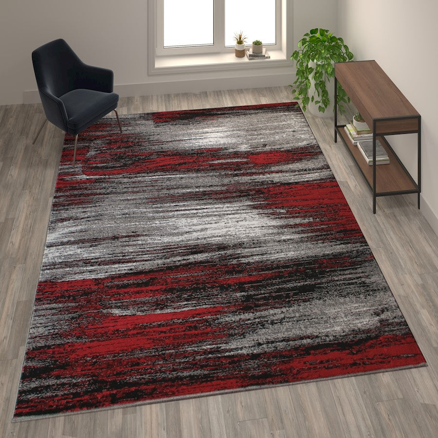Flash Furniture Rylan 8X10 Abstract Area Rug, Red