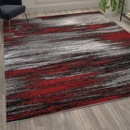 Flash Furniture Rylan 8X10 Abstract Area Rug, Red