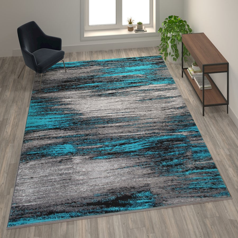 Flash Furniture Rylan 8X10 Abstract Rug, Turquoise