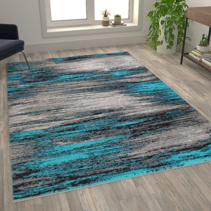 Flash Furniture Rylan 8X10 Abstract Rug, Turquoise