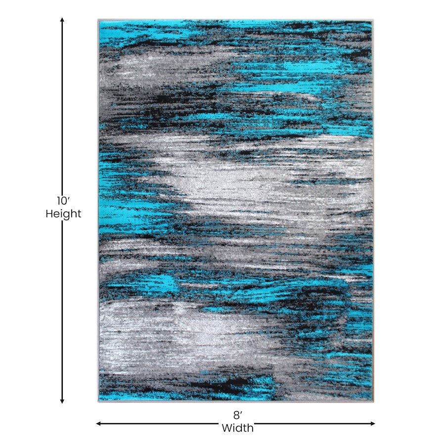 Flash Furniture Rylan 8X10 Abstract Rug, Turquoise