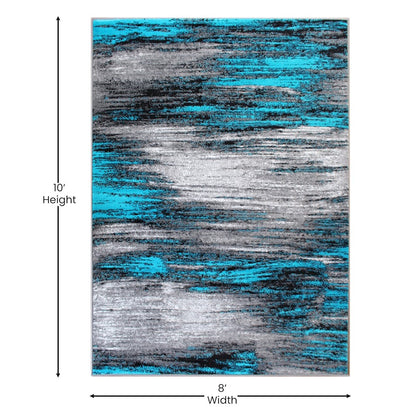 Flash Furniture Rylan 8X10 Abstract Rug, Turquoise