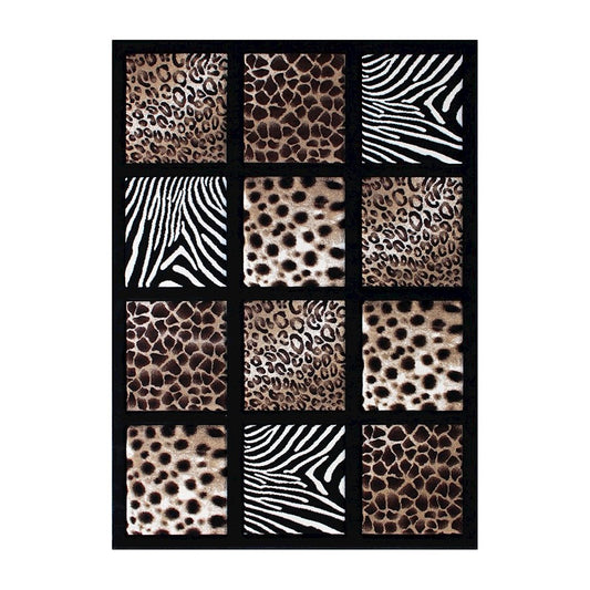 Flash Furniture Menagerie 5' X 7' Animal Print Rug, BK