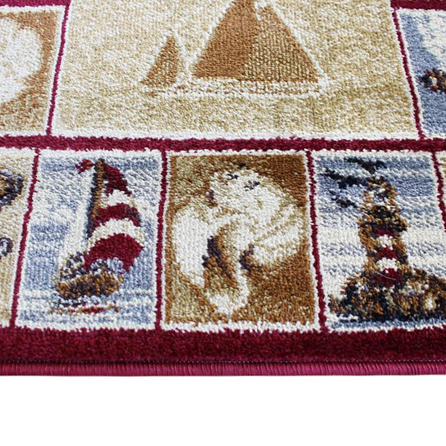 Flash Furniture Inis 2X3 Nautical Area Rug, Beige
