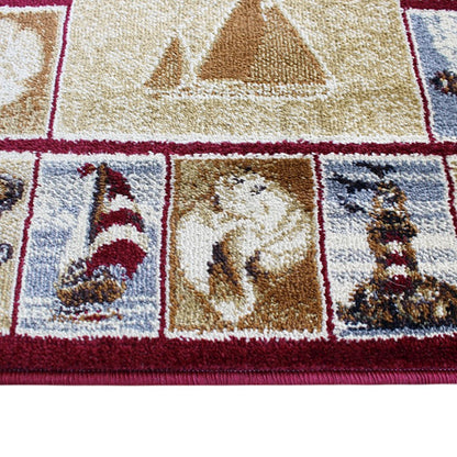 Flash Furniture Inis 2X3 Nautical Area Rug, Beige