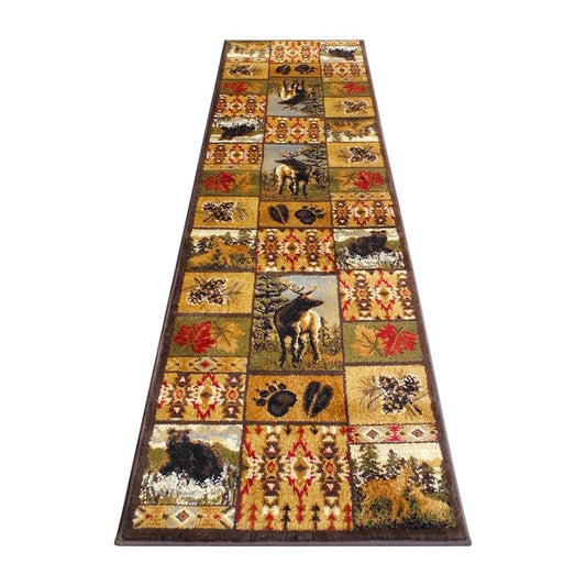 Flash Furniture Gaylord 2 X 7 Wildlife Area Rug, Brown