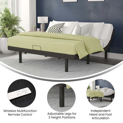 Flash Furniture Selene King Adjustable Bed Base, Black