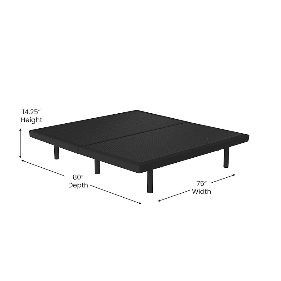 Flash Furniture Selene King Adjustable Bed Base, Black