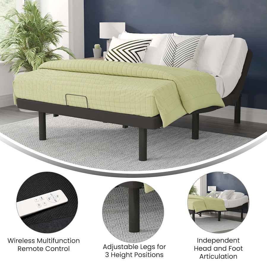 Flash Furniture Selene Queen Adjustable Bed Base, Black