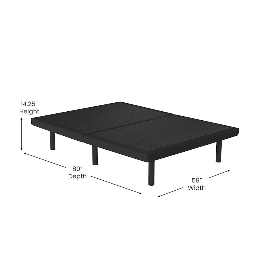 Flash Furniture Selene Queen Adjustable Bed Base, Black