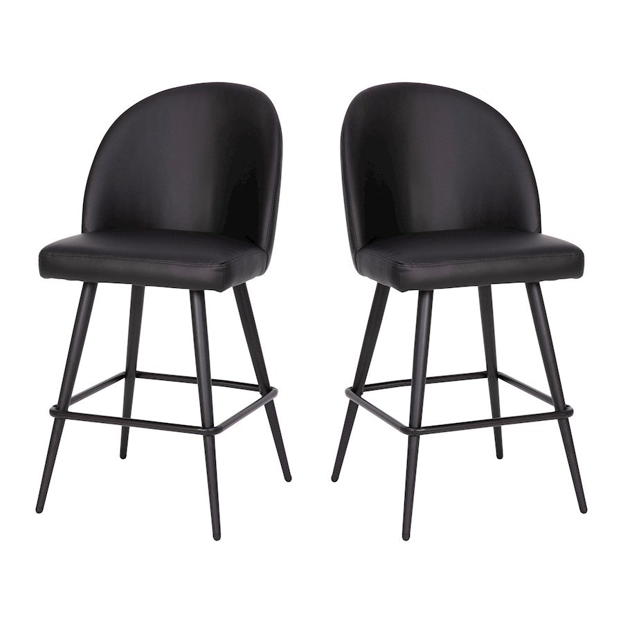 Flash Furniture Lyla 26" Barstool, Pack Of 2, Black