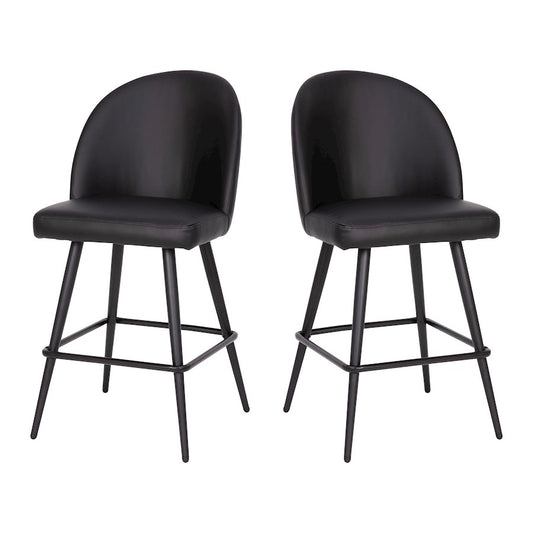 Flash Furniture Lyla 26" Barstool, Pack Of 2, Black