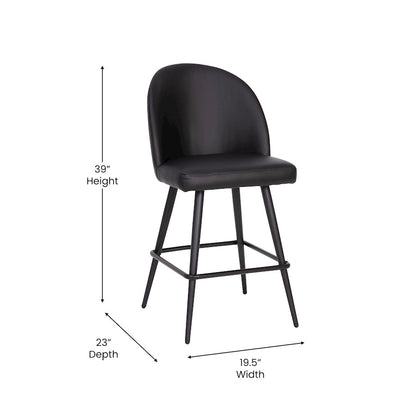 Flash Furniture Lyla 26" Barstool, Pack Of 2, Black