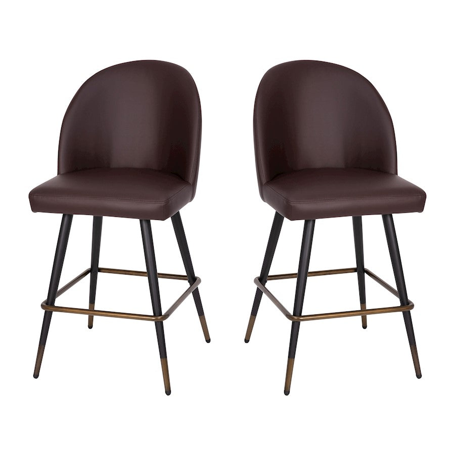 Flash Furniture Lyla 26" Barstool, Pack Of 2, Brown
