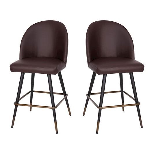 Flash Furniture Lyla 26" Barstool, Pack Of 2, Brown