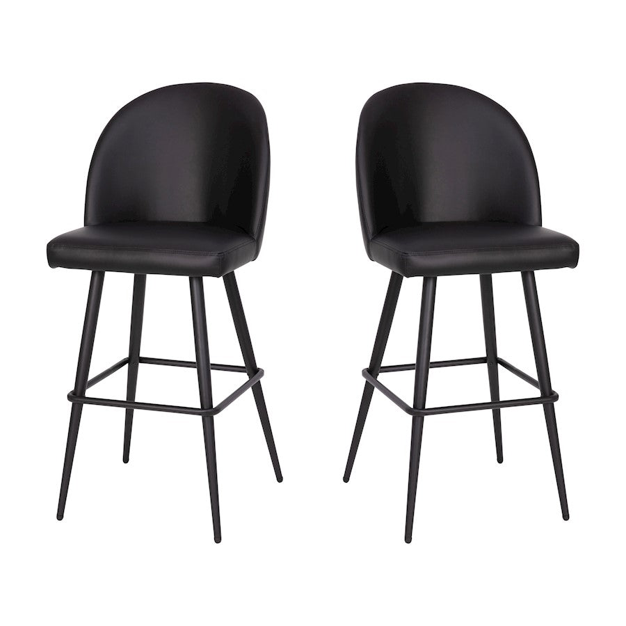 Flash Furniture Lyla 30" Barstool, Pack Of 2,, Black