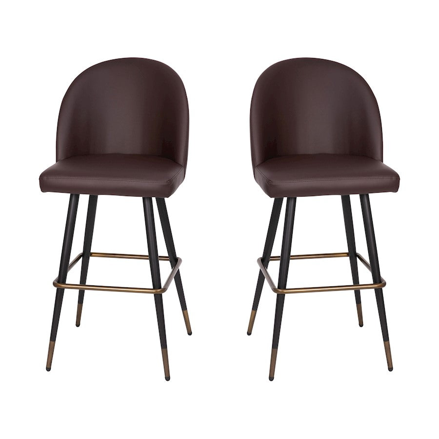Flash Furniture Lyla 30" Barstool, Pack Of 2, Brown