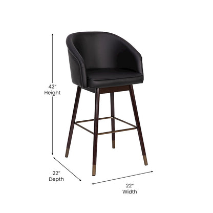 Flash Furniture Margo 30" Barstool, Black