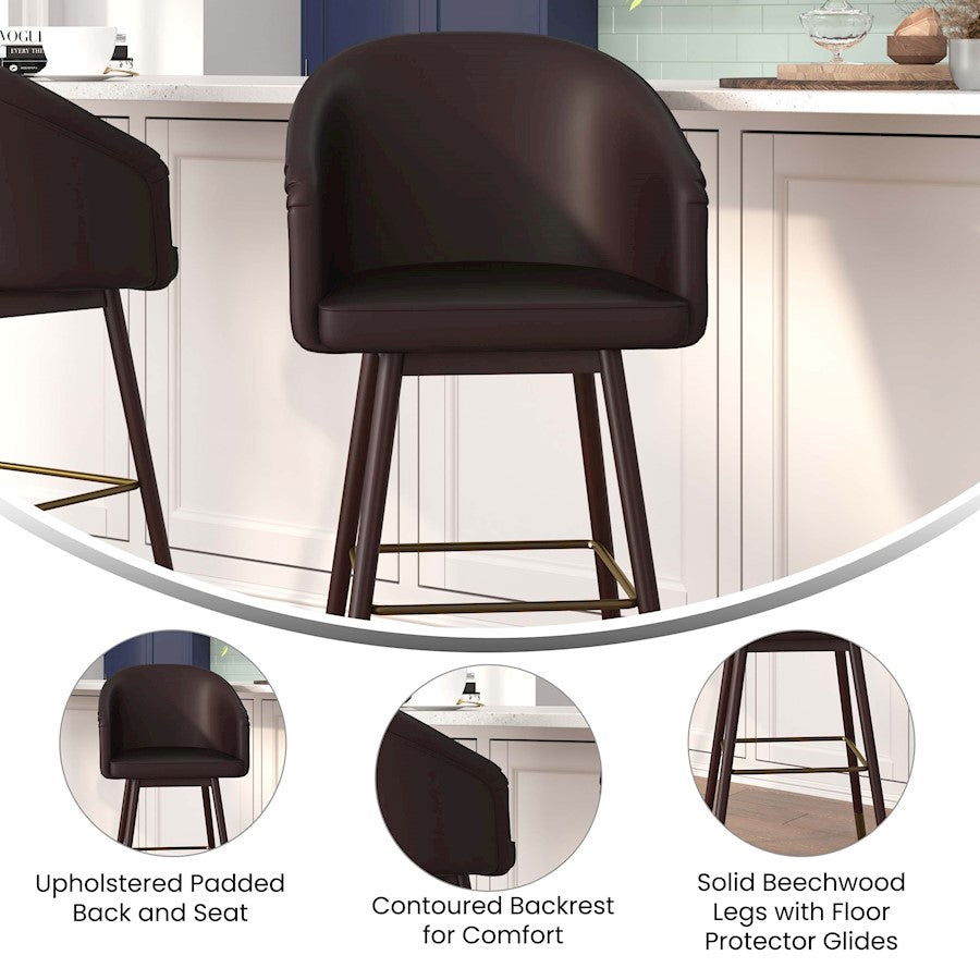 Flash Furniture Margo 30" Barstool, Brown