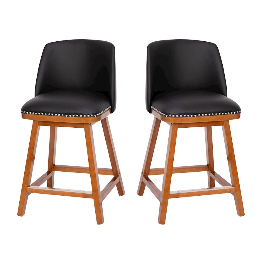Flash Furniture Julia 24" Stool, Pack Of 2, Black