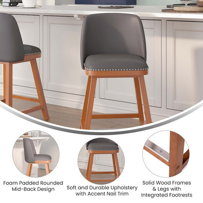 Flash Furniture Julia 24" Stool, Pack Of 2, Gray