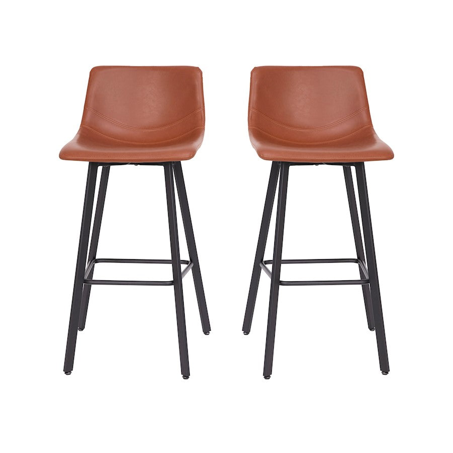Flash Furniture Caleb 30" Stool, Pack Of 2, Cognac