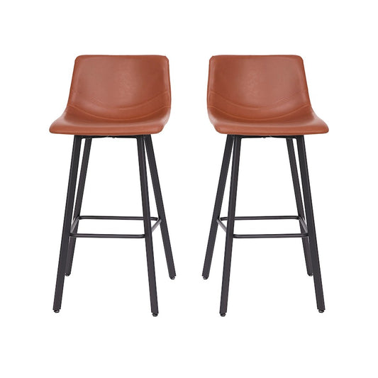 Flash Furniture Caleb 30" Stool, Pack Of 2, Cognac