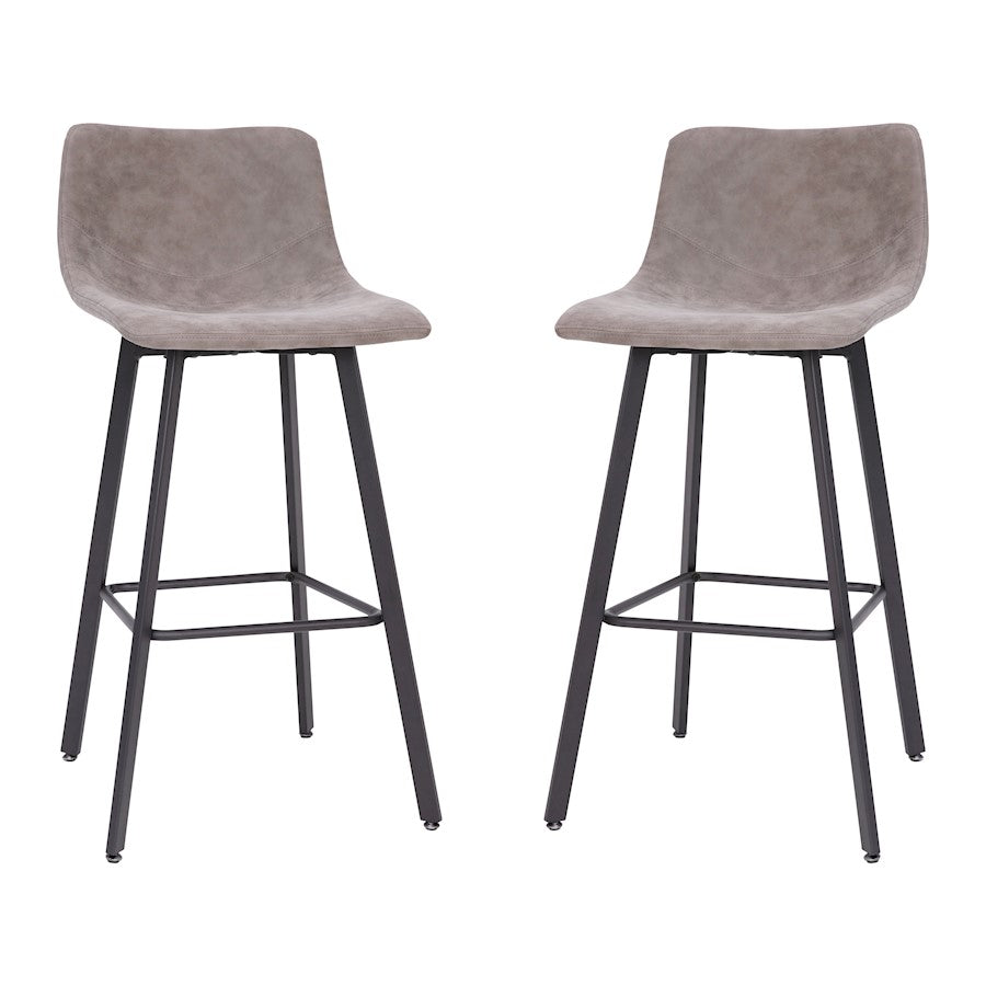 Flash Furniture Caleb 30" Stool, Pack Of 2, Gray /Black