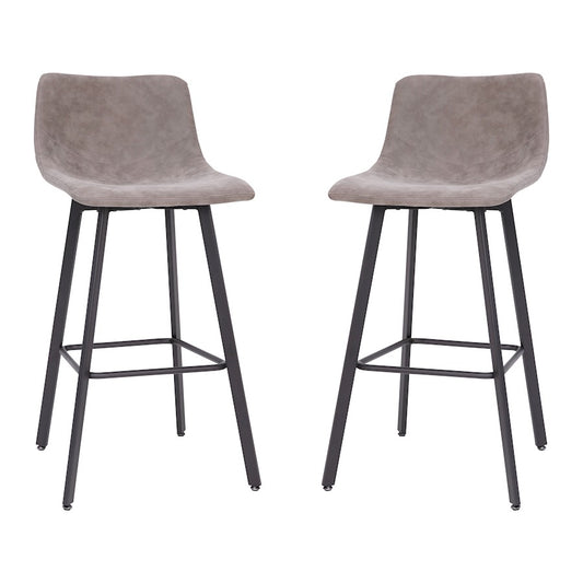 Flash Furniture Caleb 30" Stool, Pack Of 2, Gray /Black
