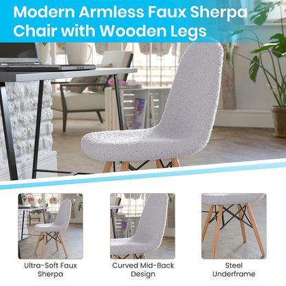 Flash Furniture Zula Faux Sherpa Chair, Gray