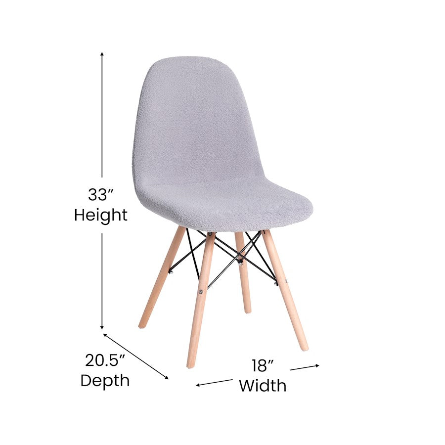 Flash Furniture Zula Faux Sherpa Chair, Gray
