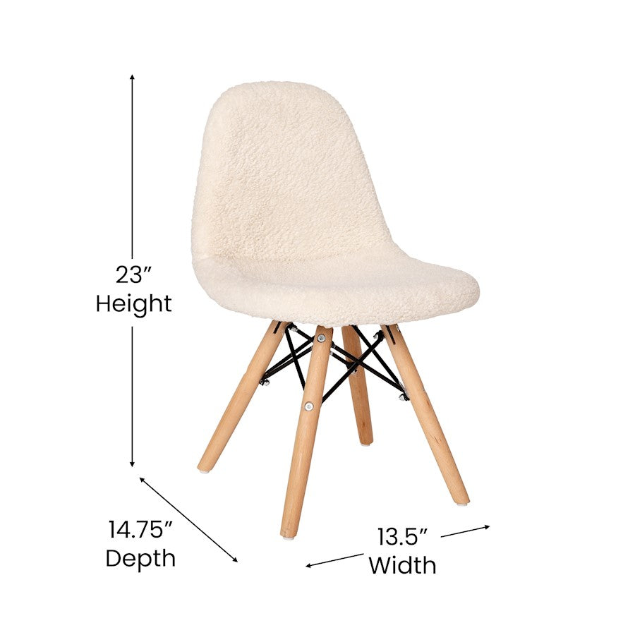 Flash Furniture Zula Kids Sherpa Chair, Off-White