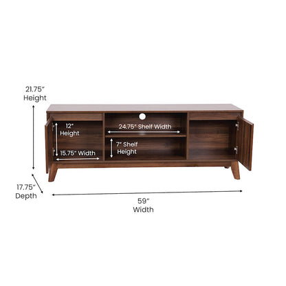 Flash Furniture Hatfield 60" Tv Stand, Walnut