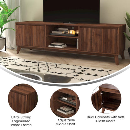 Flash Furniture Hatfield 70" Tv Stand, Walnut