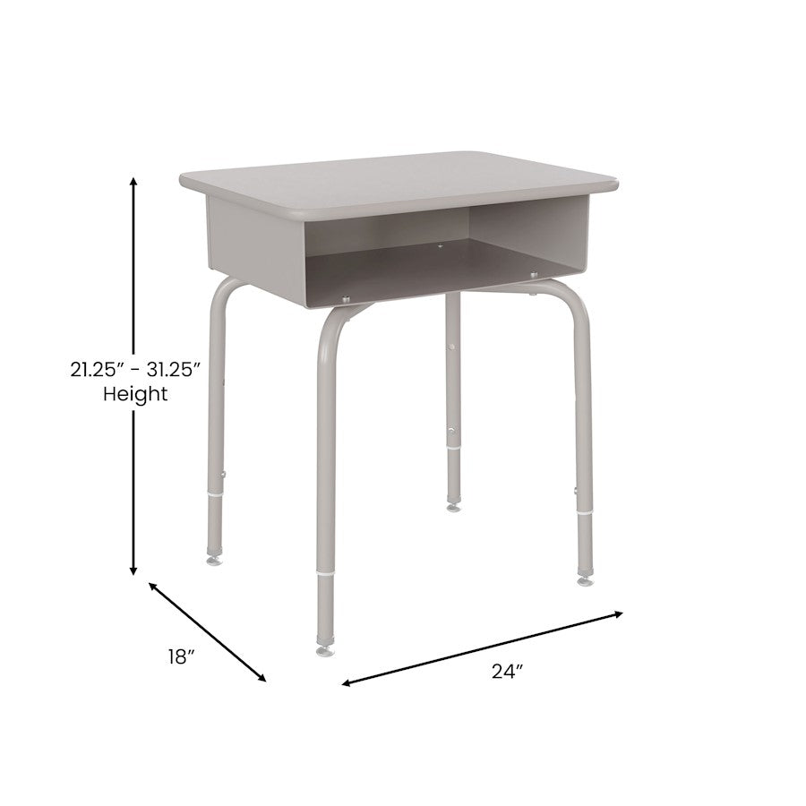 Flash Billie Open Front Desk, Gray