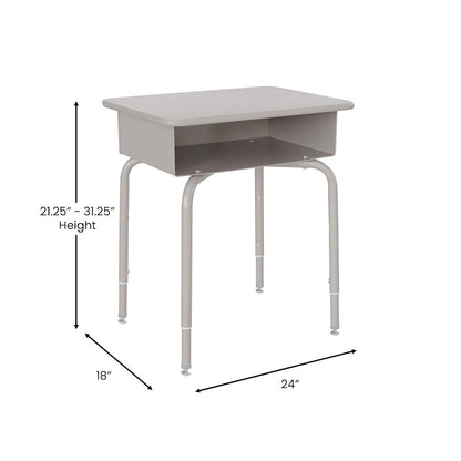 Flash Billie Open Front Desk, Gray
